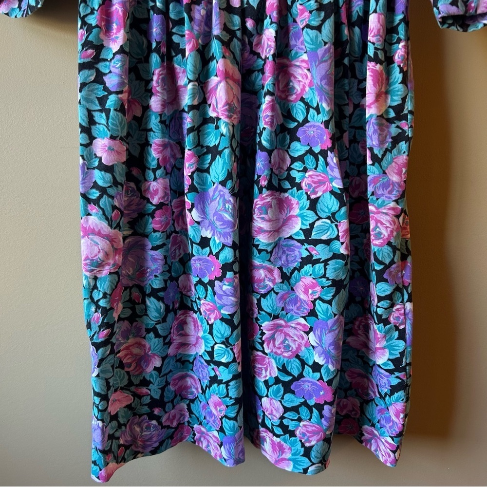 Vintage 80s Ellen Hart Floral Lace Women’s Dress Size 10P Cottagecore - Picture 6 of 12